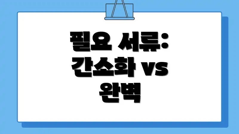 필요 서류: 간소화 vs 완벽