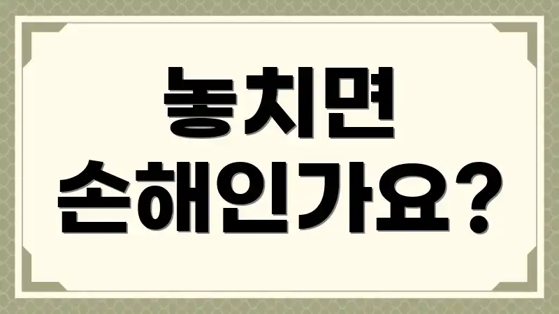 놓치면 손해인가요?