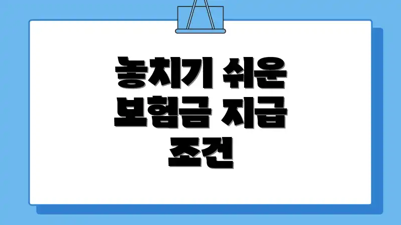 놓치기 쉬운 보험금 지급 조건