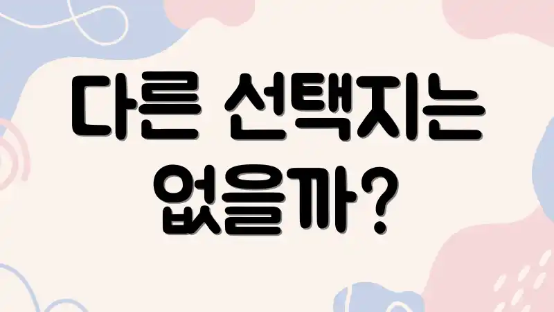 다른 선택지는 없을까?