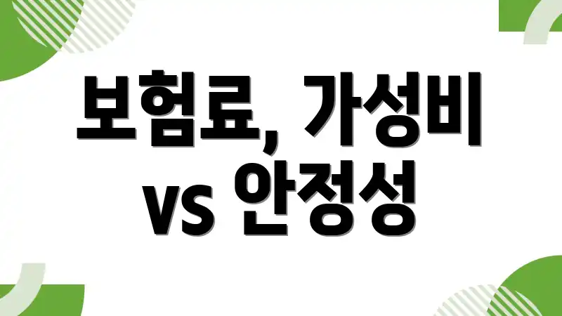 보험료, 가성비 vs 안정성