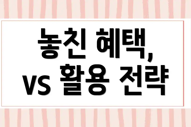 놓친 혜택, vs 활용 전략