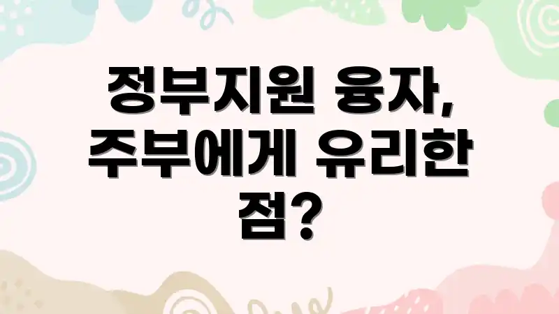정부지원 융자, 주부에게 유리한 점?
