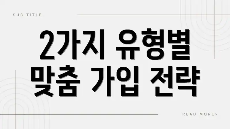 2가지 유형별 맞춤 가입 전략