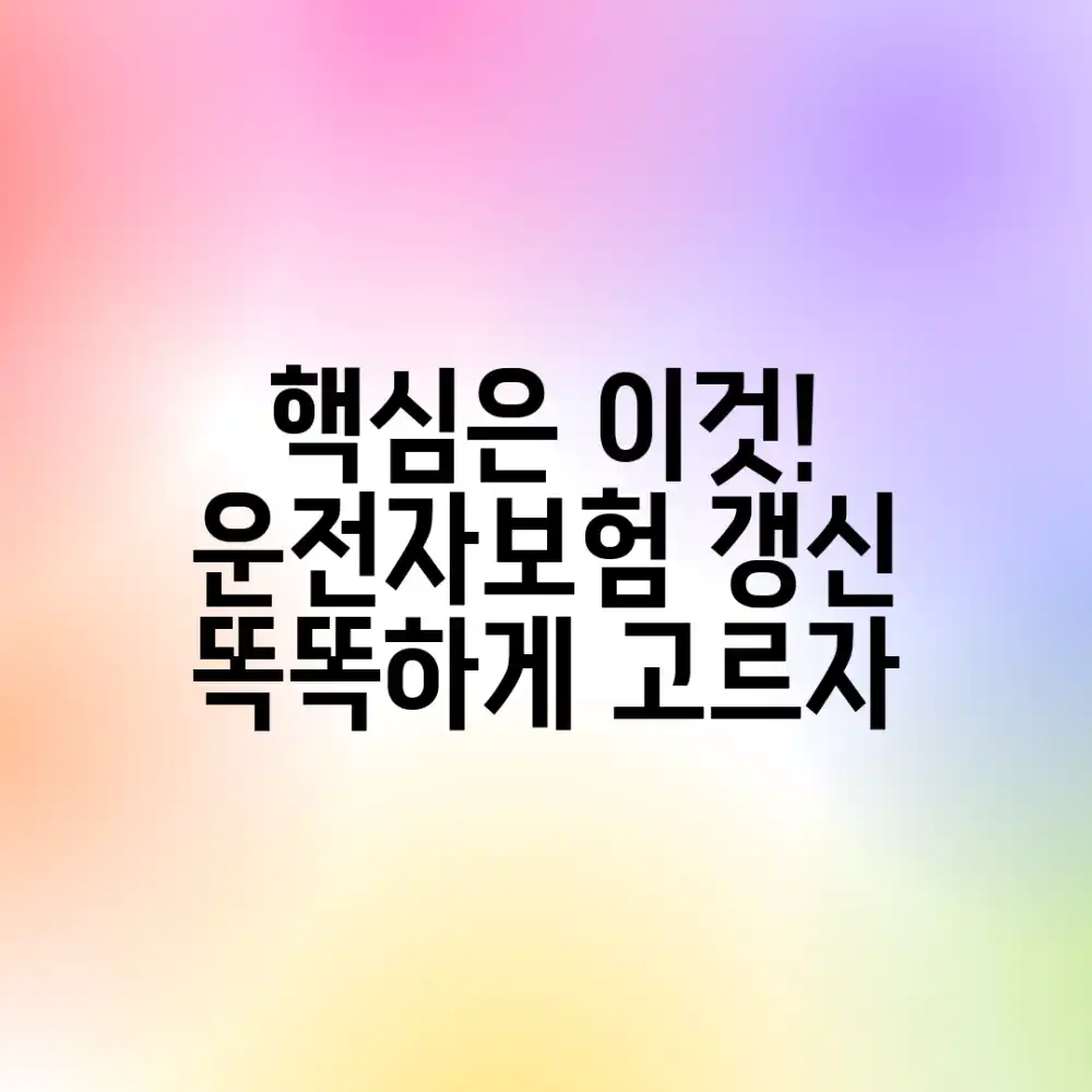 초보도 실속있게! 운전자보험 갱신, 똑똑하게 선택하세요