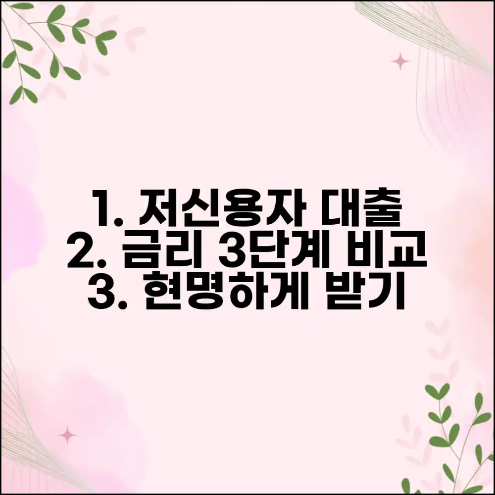 저신용자, 금리 비교 3단계로 현명하게 대출받자